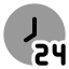 Hoursclock icon with bulk rounded style