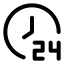 Hoursclock icon with stroke standard style