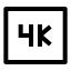 4 K icon with stroke sharp style