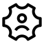 Accountsetting icon with stroke sharp style