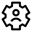 Accountsetting icon with stroke sharp style