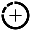 Addcirclehalfdot icon with solid sharp style