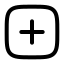 Addsquare icon with stroke rounded style