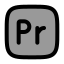 Adobepremier icon with duotone rounded style