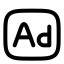 Advertisiment icon with stroke rounded style