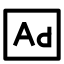 Advertisiment icon with stroke sharp style