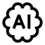 Aibrain icon with stroke sharp style
