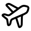 Airplane icon with stroke rounded style