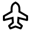 Airplanemode icon with stroke sharp style