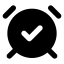 Alarmclockcheck icon with solid standard style