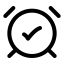 Alarmclockcheck icon with stroke rounded style