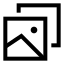 Album icon with stroke sharp style