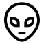 Alien icon with stroke sharp style