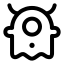 Alien icon with stroke rounded style