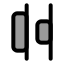 Alignhorizontaldistributeend icon with duotone standard style