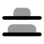 Alignverticaldistributeend icon with bulk rounded style