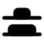 Alignverticaldistributeend icon with solid rounded style