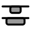 Alignverticaldistributestart icon with duotone standard style