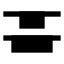 Alignverticaldistributestart icon with solid sharp style