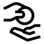 Alms icon with stroke sharp style