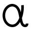 Alpha icon with solid sharp style
