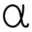 Alpha icon with stroke standard style