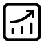 Analyticsup icon with stroke standard style