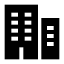 Apartment icon with solid sharp style