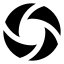 Aperture icon with solid rounded style