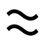Approximatelyequal icon with solid sharp style