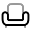 Armchair icon with twotone rounded style