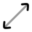 Arrowdiagonal icon with twotone rounded style