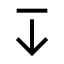 Arrowdownfromline icon with stroke sharp style