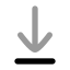 Arrowdowntoline icon with bulk rounded style