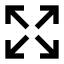 Arrowexpand icon with solid sharp style