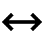 Arrowhorizontal icon with solid sharp style