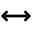 Arrowhorizontal icon with solid standard style