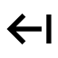 Arrowleftfromline icon with solid sharp style