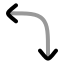 Arrowmoveleftdown icon with twotone rounded style