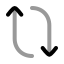 Arrowreloadvertical icon with twotone rounded style