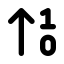 Arrowup icon with solid standard style