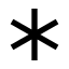 Asterisk icon with solid sharp style