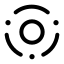 Atom icon with stroke rounded style