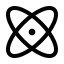 Atom icon with stroke sharp style