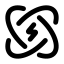 Atomicpower icon with solid rounded style