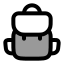Backpack icon with duotone rounded style