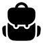 Backpack icon with solid rounded style