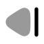 Backward icon with bulk rounded style