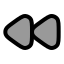 Backward icon with duotone rounded style