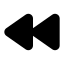 Backward icon with solid standard style